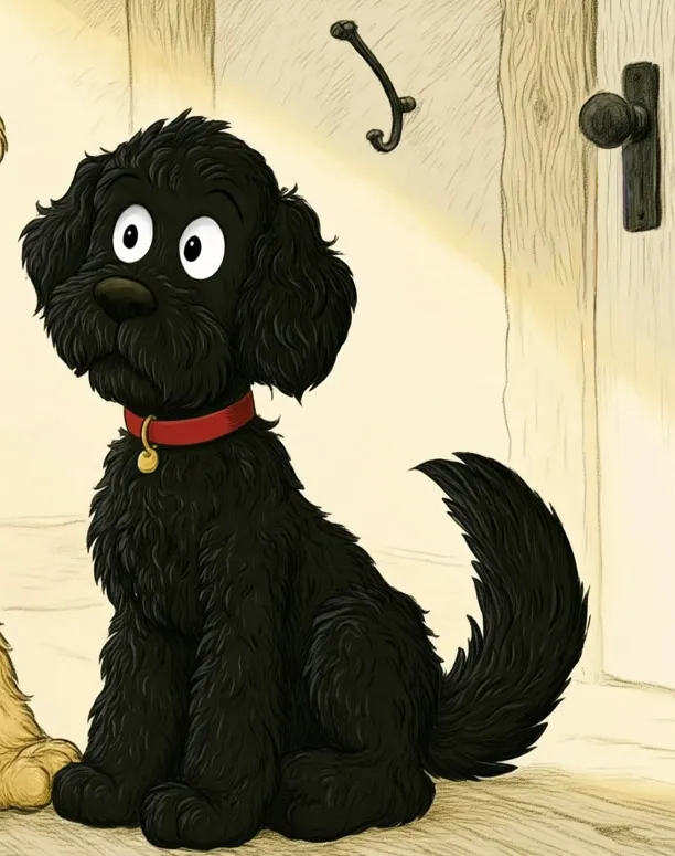 Cartoon Turner in his red collar